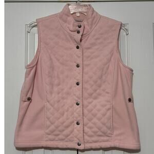 Women's Croft & Barrow Quilted Fleece Vest, Pink, Size L